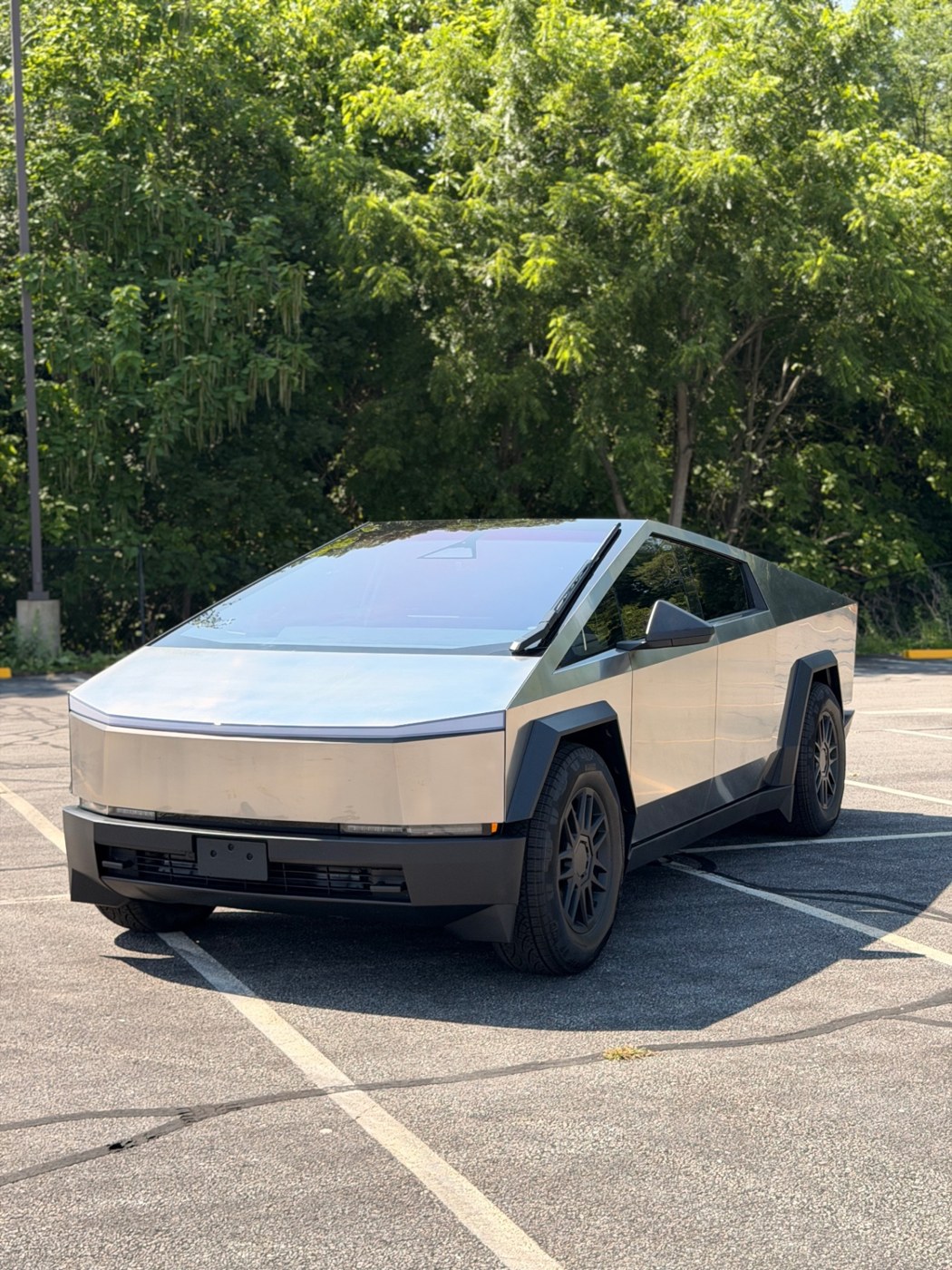 Tesla Cybertruck with tinted windows detailed by Eclipse Tint & Auto Spa